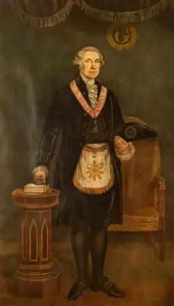 Burdette painting of George Washington in Masonic Regalia